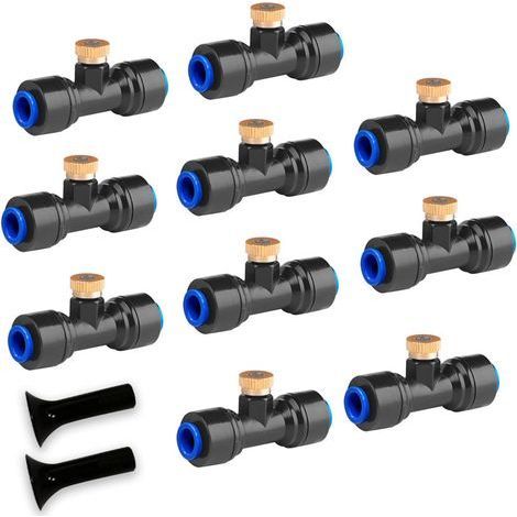 Confezione da 10 ugelli nebulizzatori in ottone per sistemi di raffreddamento esterni e irrigazione da giardino. (1/5)