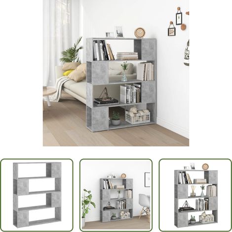 Rangement - Bibliothèque/Séparateur de pièce Gris béton 100x24x124 cm (1/5)