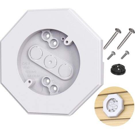 Vinyl siding mounting block kit with integrated electrical box - 8141 vertical siding light mounting plate - ideal for 1/2" lap - White pack 2 (1/5)