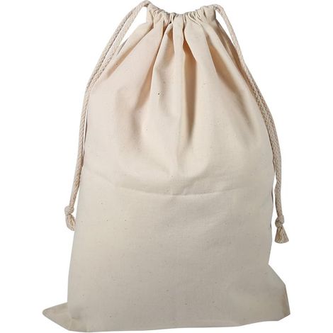 Bolsa de lavandería de algodón beige, 30 x 40 cm, cierre con cordón, gran capacidad, para uso doméstico o de viaje.