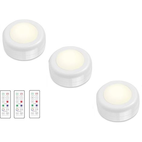 Lot de 3 projecteurs LED avec télécommande