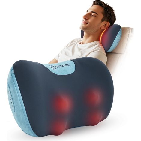 Appareil de massage Shiatsu - Coussin de massage pour cou, épaules et dos - Avec têtes de massage rotatives avec fonction chauffante - Cadeau pour hommes et femmes (1/5)