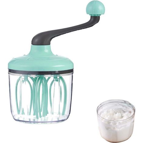 Fouet manuel à manivelle – Récipient XXL 1500 ml en acier inoxydable pour crème fouettée, blancs en neige et patisserie (1/4)