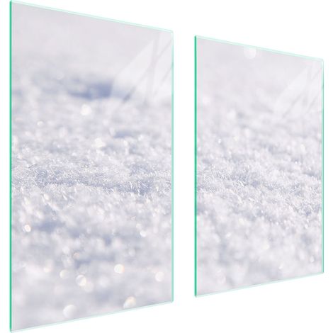 Assiette de protection en verre pour la cuisine 65x52 blanche (1/5)