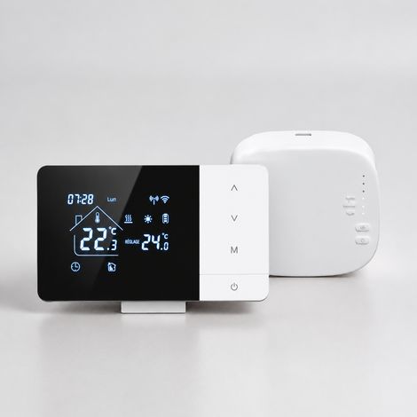 Thermostat d'ambiance RF sans fil pour chaudière murale GR11 non Wi-Fi 86x86 mm blanc blanc 14 × 10 × 6 cm 300 g – Livraison gratuite