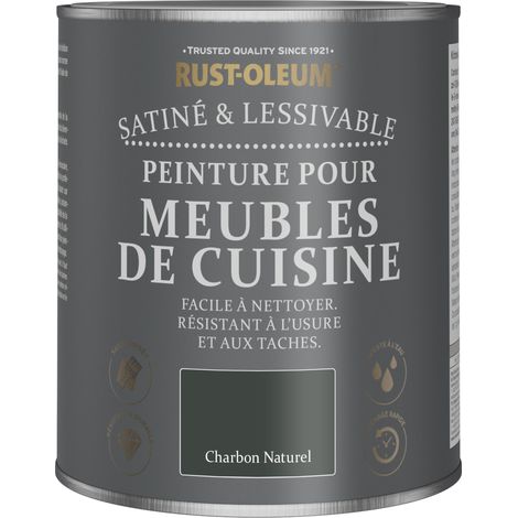 Peinture Noire pour Meubles de Cuisine, Finition Satinée - Charbon Naturel 750ml (1/5)