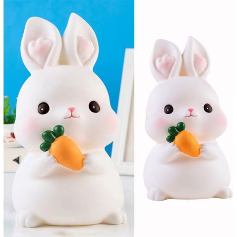 Spardose aus PVC mit dynamischer Ente und Kaninchenmotiv, niedlich und mit großem Fassungsvermögen, geeignet für Jungen und Mädchen, Kaninchen 18 cm. (1/5)