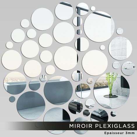 Miroir Plexiglass - Rond en folie - 98x100 cm (1/2)