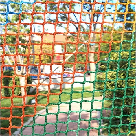 Filet De Sécurité Pour Aire De Jeux, Filet D'escalade Pour Balcon Extérieur, Filet De Sécurité, Rampe D'escalier, Filet De Sécurité Pour Enfants, Jouet Pour Animaux De (Size:1x2m,Color:arc-en-ciel) (1/5)