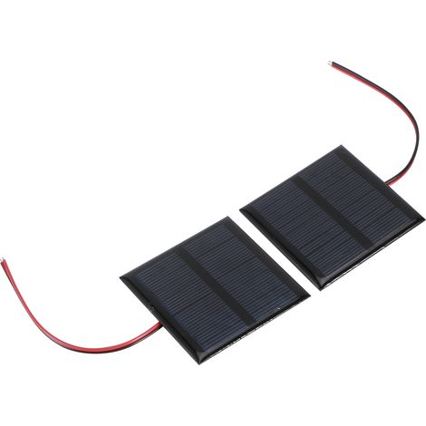 Lot de 2 panneaux solaires câblés 5,5 V 0,6 W, mini-panneaux solaires portables multifonctionnels en polysilicium (1/5)