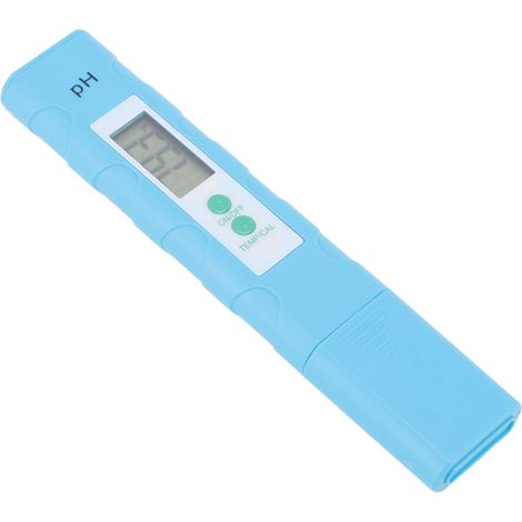 Hochpräzises, tragbares digitales pH-Meter in Hellblau mit Temperaturregelung für Aquarien und Schwimmbäder, Säure-Base-Testelektrode (Batterie nicht enthalten, in einer Tasche) (1/5)