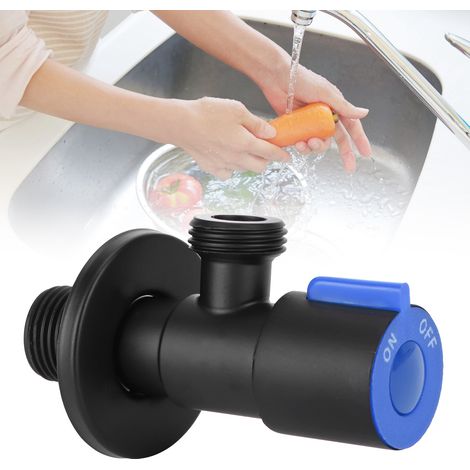 Robinet d'arrêt d'eau coudé G1/2 en acier inoxydable pour salle de bain et toilettes (simple eau froide). (1/5)
