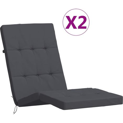 Coussins de chaise longue lot de 2 anthracite tissu oxford (1/5)