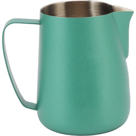 Tasse à mousser le lait en acier inoxydable 420 ml/14 oz, multifonctionnelle, verte (1/5)