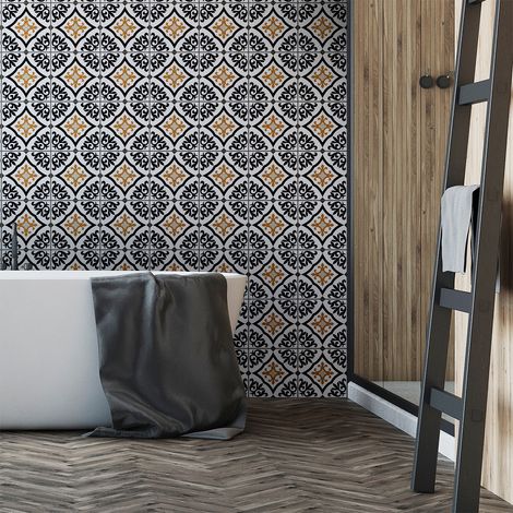 Sticker Mural Carrelage adhésif Cuisine Salle de Bain - 60 STICKERS CARRELAGES AZULEJOS EVARISTO - 60stickers20x20cm (1/5)