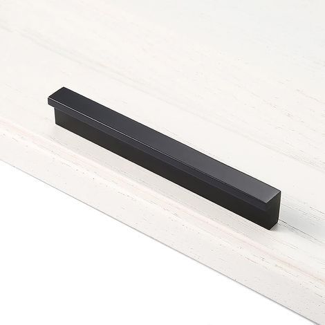 Black - 2 x 90°L, 96mm, kitchen door handles, bedroom door handles, cupboard door handles, drawer handles, interior cupboard pulls, furniture pulls, aluminum (1/5)