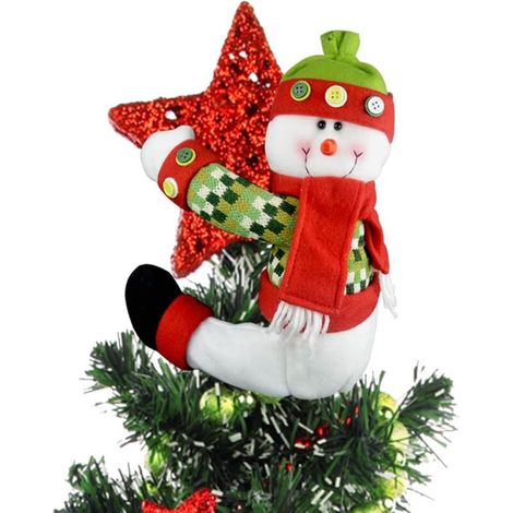 Bonhomme de neige pour sapin de Noël, décorations de Noël uniques, décoration d'intérieur amusante, peut également être utilisé comme attache de rideau et porte-bouteille de vin, rouge, blanc, vert (1/5)
