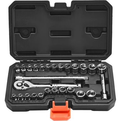 Jeu de Douilles SAE et Métriques Kit d'Outils de Mécanicien 27PCs (1/5)