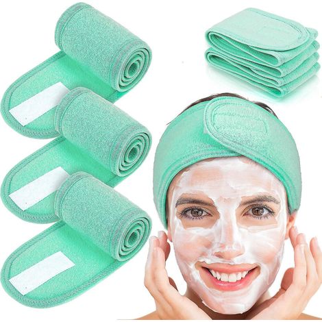 Set mit 4 Haargummis für Make-up-Haare, verstellbares Schutzband mit grünem Klettverschluss (1/5)