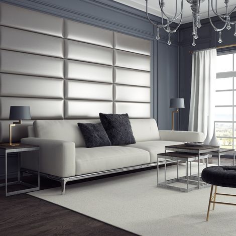 Panneau Tête De Lit Mur Capitonné 91cm Cuir Champagne (1/5)