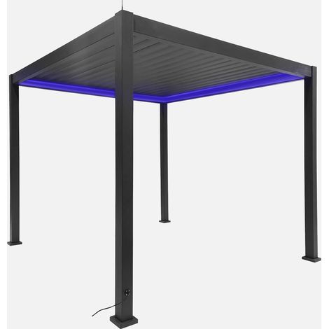 Pérgola bioclimática 3x3m eléctrica de aluminio con iluminación LED (1/5)