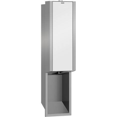 KWC AR Seifensp., EXOS, elek., Edelstahl,  UP, 124x500x120mm, Front ESG weiß