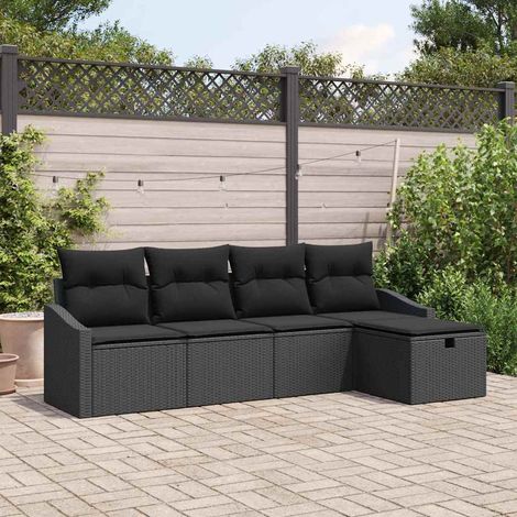 vidaXL Sofa Set mit Kissen 6 pcs Poly-Rattan (1/5)