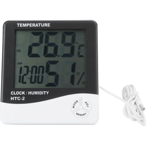 Termoigrometro Digitale – Precisione ±0,1°C, Misura Interno/Esterno – Display LCD Chiaro – Design Elegante in ABS – Ideale per Casa e Ufficio (1/5)
