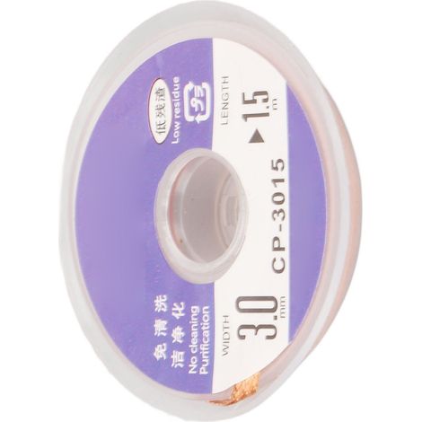 Fil à dessouder sans résidus et sans nettoyage, ruban à dessouder CP-3015 (1/5)