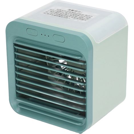 Ventilateur Rafraîchisseur d'Air USB 200ML, Climatiseur Portable de Bureau 4W Vert, Humidificateur 3 Vitesses Réglables, Refroidisseur d'Air Silencieux pour Maison/Bureau (1/5)