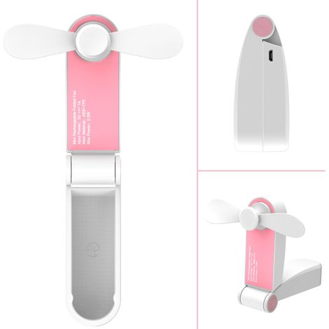 LAN BDD Mini ventilateur de bureau pliable, petit ventilateur de bureau rechargeable par USB, mini ventilateur personnel et léger pour la maison, le bureau et les voyages (1/5)