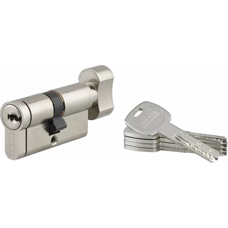 THIRARD - Cylindre de serrure à bouton Transit 2, 30Bx30mm, nickel, anti-arrachement, anti-perçage, anti-crochetage, 5 clés - THIRARD (1/4)