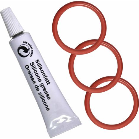 Set di 3 guarnizioni e 1 grasso in silicone adatto per macchina da caffè DeLonghi (1/5)