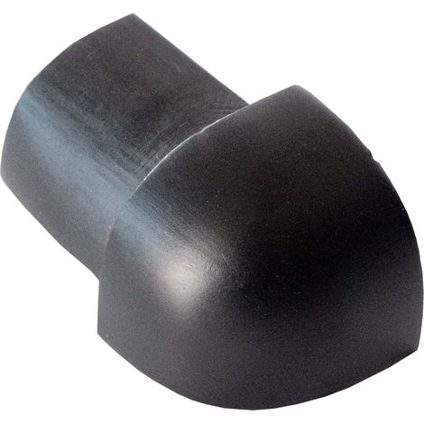 Dalsys Außeneck für Fliesenschiene Aluminium (eloxiert) Viertelkreisprofil, Fliesenprofil - 8mm, 1 Stück Schwarz