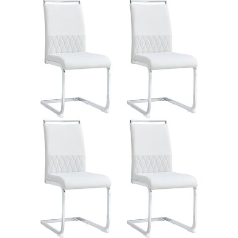 Lot de 4 chaises de salle à manger modernes, dossier en similicuir PU et lin, chaise d’appoint à dossier haut rembourré, design de dossier à rayures transversales pour salle à manger, cuisine et burea