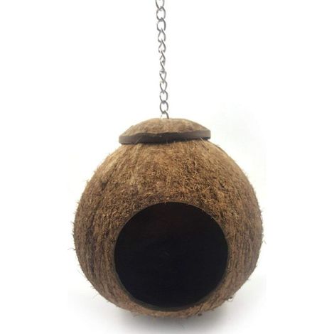 Vogelkäfig aus Kokosnussschalen, Vogelhaus mit Bett für Papageien, Wellensittiche, Nymphensittiche, Sittiche, Kanarienvögel, Finken, Hamster, Ratten, Rennmäuse, Mäuse, Käfig, Futterstelle, Spielzeug