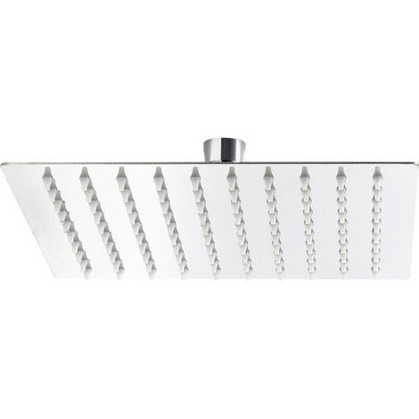 Pommeau de douche Effet pluie 30x30cm Tête de douche Spa à domicile Carré Jet Accessoire salle de bains Acier inoxydable (1/5)