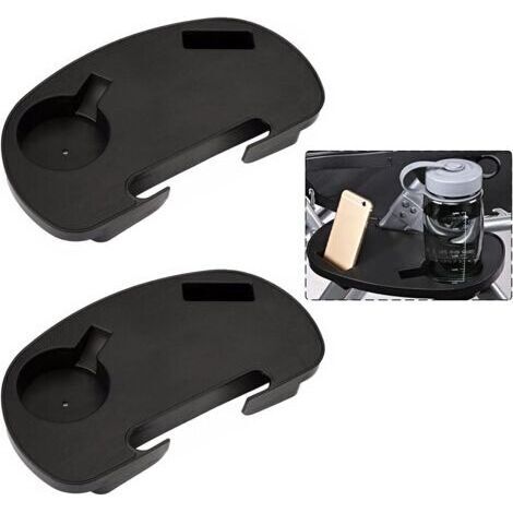 Lot de 2 Plateau Latérales de Chaise, Tablettes de Téléphone et Porte-gobelet, Facile à Clipser, Convient Portable pour Pêche Chaises Longues Camping Pique-Nique, Extérieur, Plage, Jardin