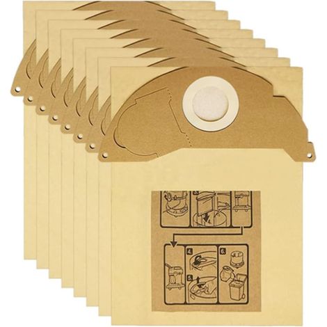 Lot de 8 sacs à poussière compatibles avec les aspirateurs Karcher A2000 2003 2004 2014 2024 2054 2064 2074 S2500 WD2200 (1/5)