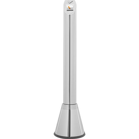 110 cm Cendrier pour mégots de cigarettes, hauteur en acier inoxydable, poubelle à mégots sur pied, avec ouverture inclinée et seau intérieur, pour hôtel, restaurant, bar, jardin, extérieur, intérieur