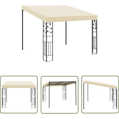 The Living Store Wand-Pavillon 3x3x2,5 m Cremeweiß - Gartenzelt - Wandpavillion - Outdoorzelt - Sonnenschutz - Terrasse (1/5)