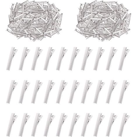 Confezione da 200 fermagli per capelli a coccodrillo da 3,2 cm, perfetti per fermagli in metallo a forma di becco d'anatra, semplici forcine per acconciature e accessori fai da te. (1/5)