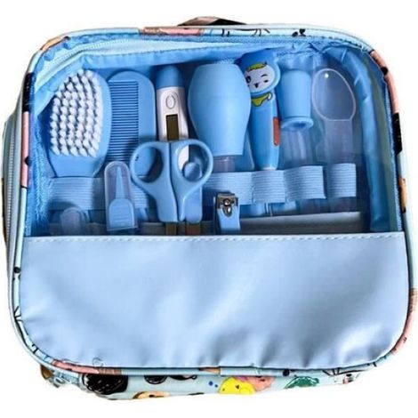Set de soin,12 pcs bébé soins Kit enfants cheveux ongles soins de thermomètre toilettage brosse Kit- Bleu[D54320]