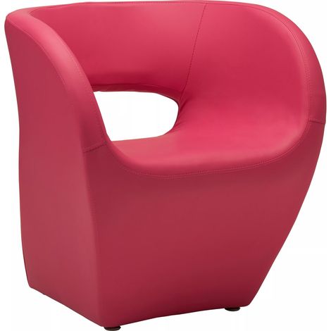 Interiors by Premier Hot Pink Leather Effect Chair, Backrest Bredroom Chair, Comfortable Living room Chair (1/5)