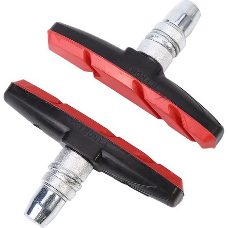 Paire de patins de frein V pour vélo VTT, caoutchouc rouge, bloc de frein de rechange pour vélo (1/5)