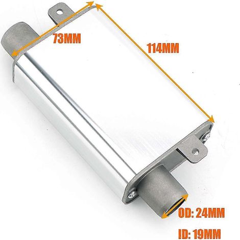 24-mm-Schalldämpfer, S-förmig gebogen, für Diesel-Standheizung, Abgasrohr aus Aluminiumlegierung, klein, mittel, groß, für Pkw, Lkw, Wohnmobil – klein, silberfarben