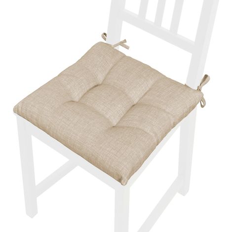 Cuscino Sedia Pastello Morbido Universale Coprisedia Cotone Imbottito 100% Made In Italy - Beige