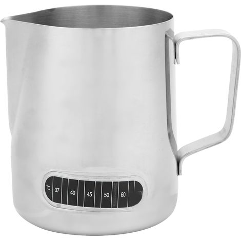 Verse à lait 600ml, tasse à cappuccino avec autocollant thermique, pichet à mousser pour café, thé au lait et latte. (1/5)