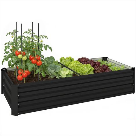Porte-plantes Jardinière en acier galvanisé avec bordure (1/5)