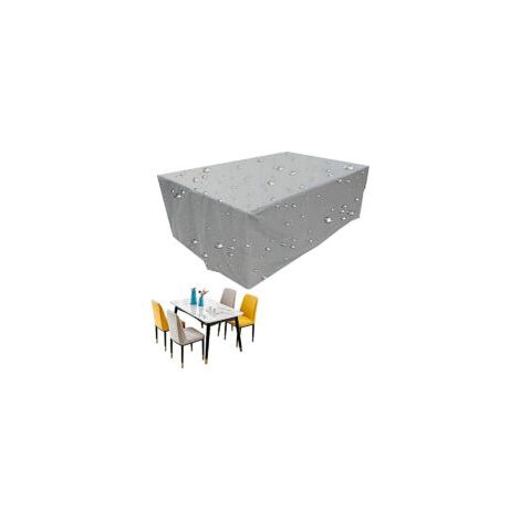 Art Housse Salon de Jardin Table 160x13090cmOxford Tissu bache Imperméable, Coupe-Vent, Anti-UV, Jardin, Argenté- Crezuo (1/4)